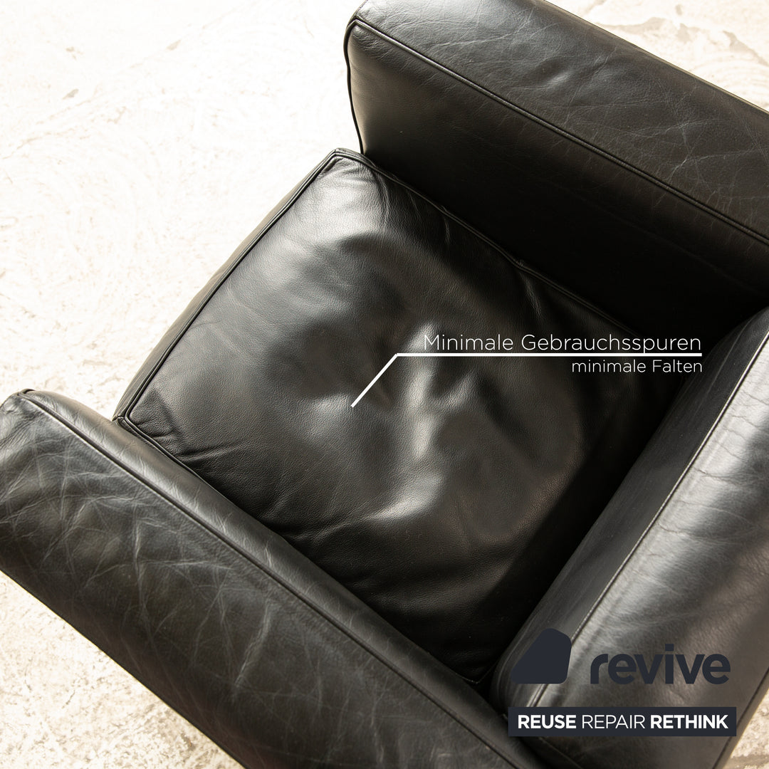 Cassina Le Corbusier LC 2 Leder Sessel Schwarz Vintage Bauhaus