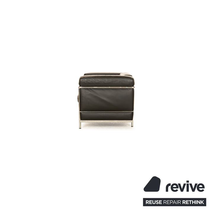 Cassina Le Corbusier LC 2 Leder Sessel Schwarz Vintage Bauhaus
