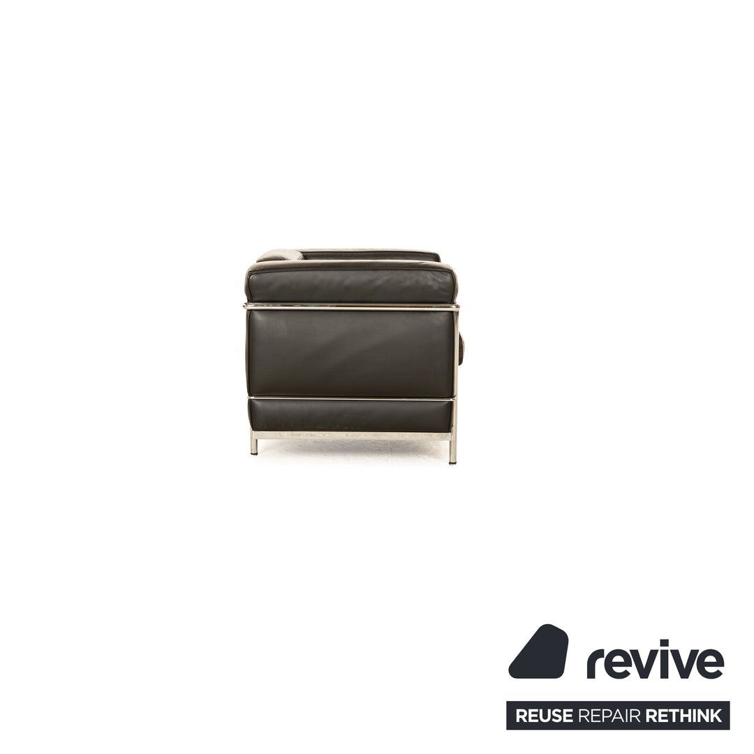 Cassina Le Corbusier LC 2 Leder Sessel Schwarz Vintage Bauhaus