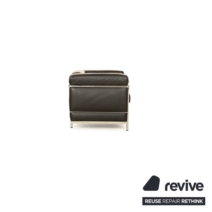 Cassina Le Corbusier LC 2 Leder Sessel Schwarz Vintage Bauhaus
