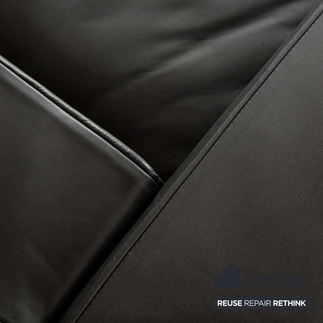 Cassina Le Corbusier LC 2 Leder Zweisitzer Schwarz Sofa Couch