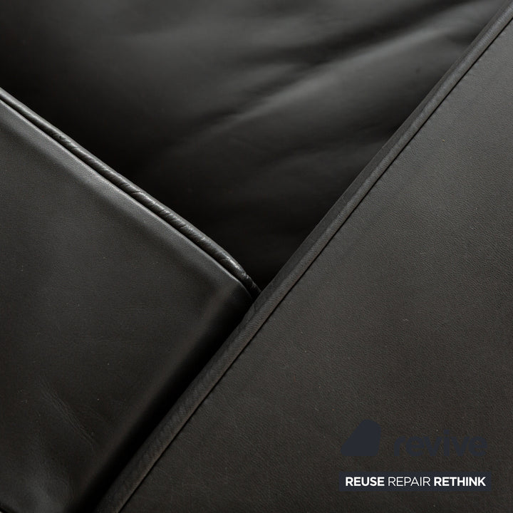 Cassina Le Corbusier LC 2 Leder Zweisitzer Schwarz Sofa Couch