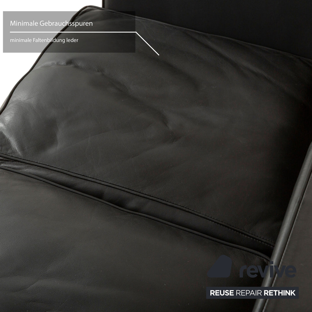 Cassina Le Corbusier LC 2 Leder Zweisitzer Schwarz Sofa Couch