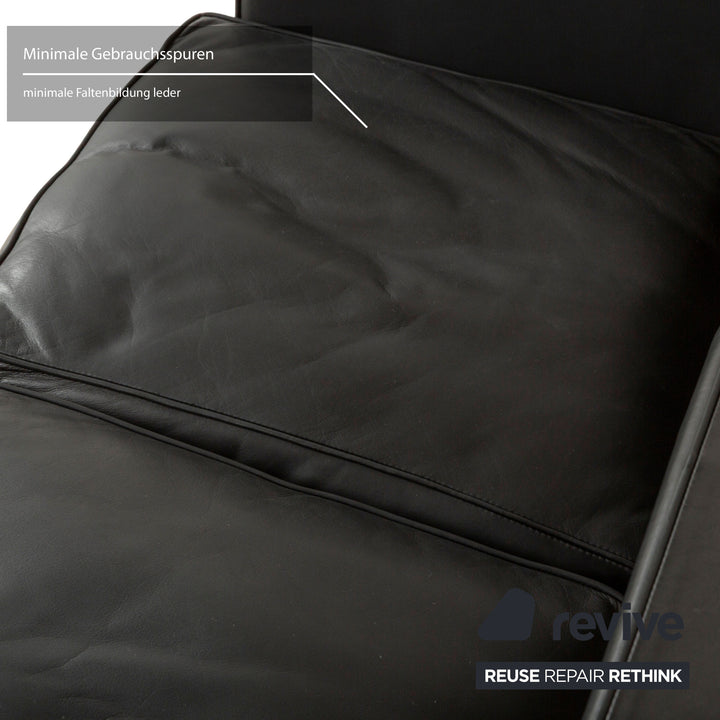 Cassina Le Corbusier LC 2 Leder Zweisitzer Schwarz Sofa Couch