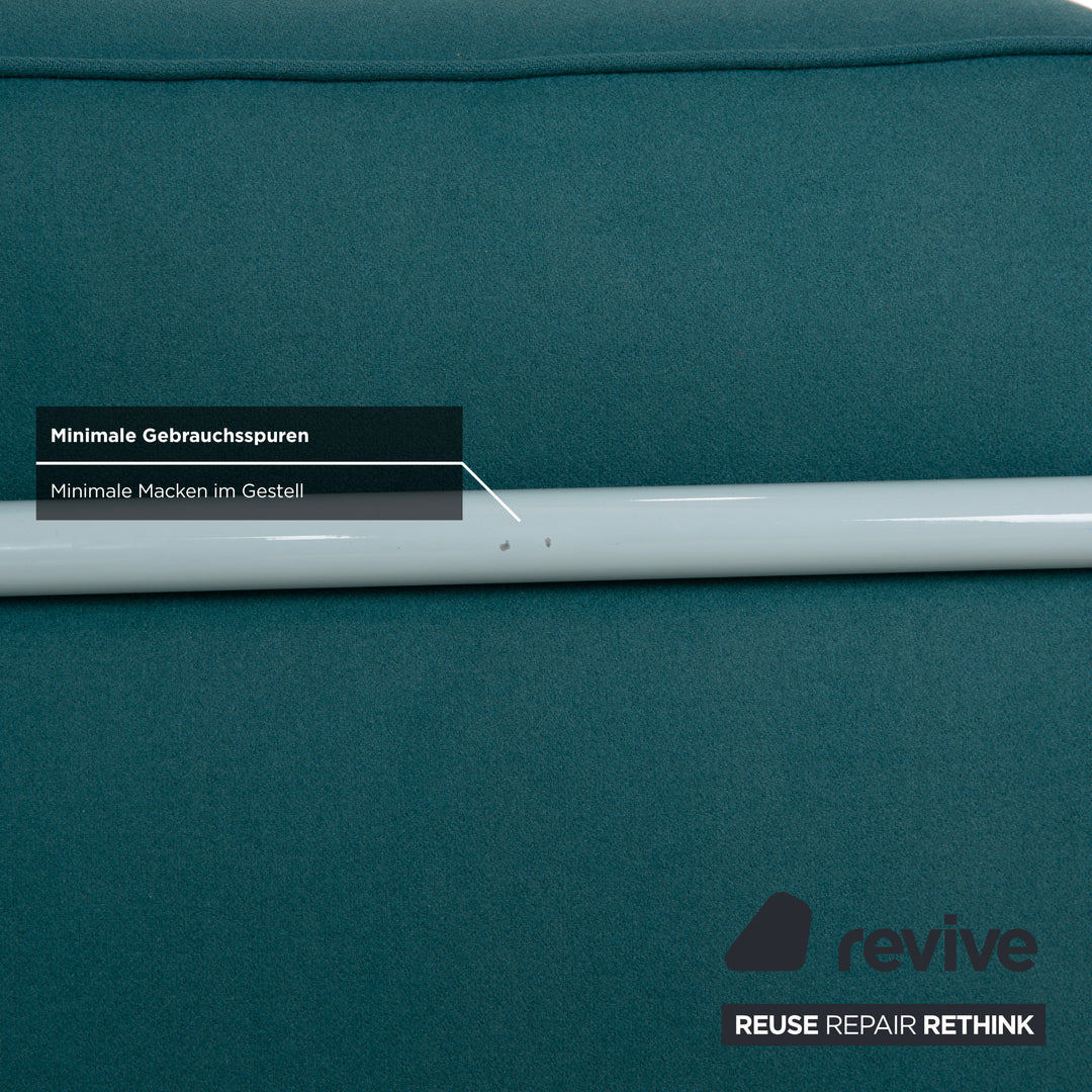 Cassina Le Corbusier LC 2 Stoff Sessel Blau Petrol Bauhaus