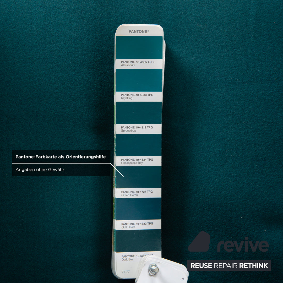 Cassina Le Corbusier LC 2 Stoff Sessel Blau Petrol Bauhaus