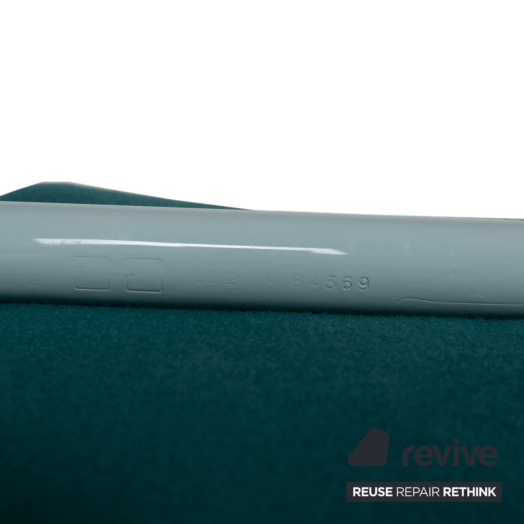 Cassina Le Corbusier LC 2 Stoff Sessel Blau Petrol Bauhaus
