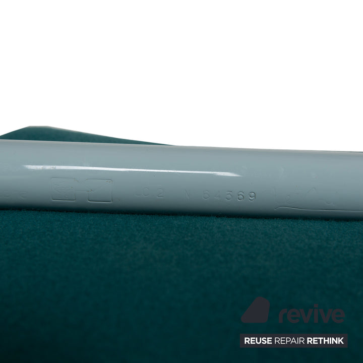 Cassina Le Corbusier LC 2 Stoff Sessel Blau Petrol Bauhaus