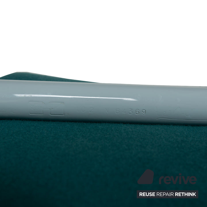 Cassina Le Corbusier LC 2 Stoff Sessel Blau Petrol Bauhaus