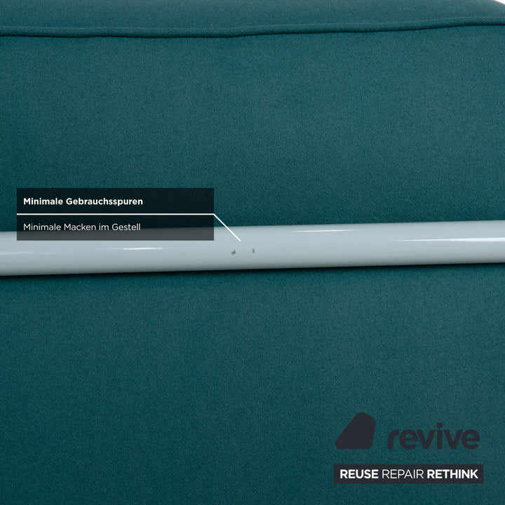 Cassina Le Corbusier LC 2 Stoff Sessel Blau Petrol Bauhaus