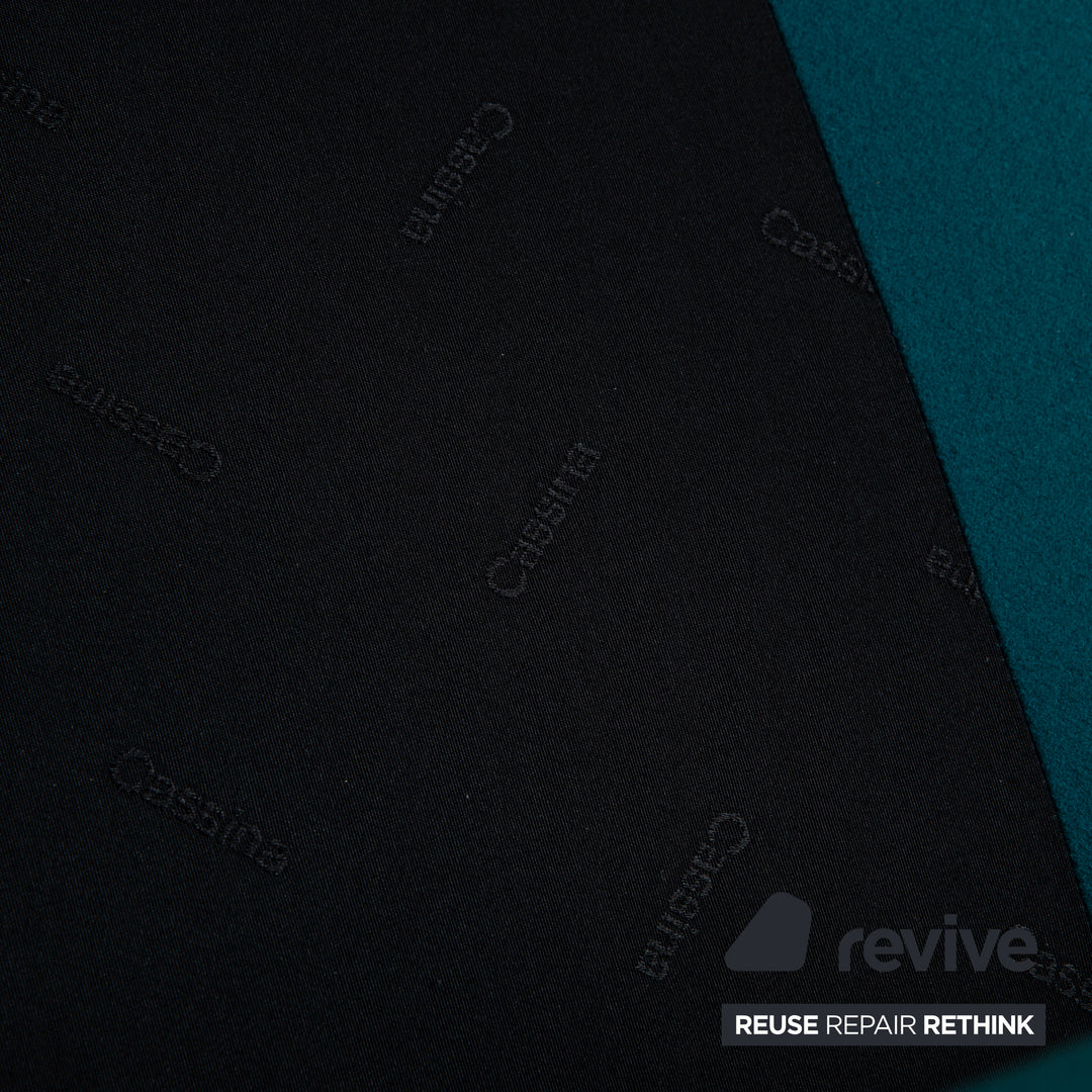 Cassina Le Corbusier LC 2 Stoff Sessel Blau Petrol Bauhaus