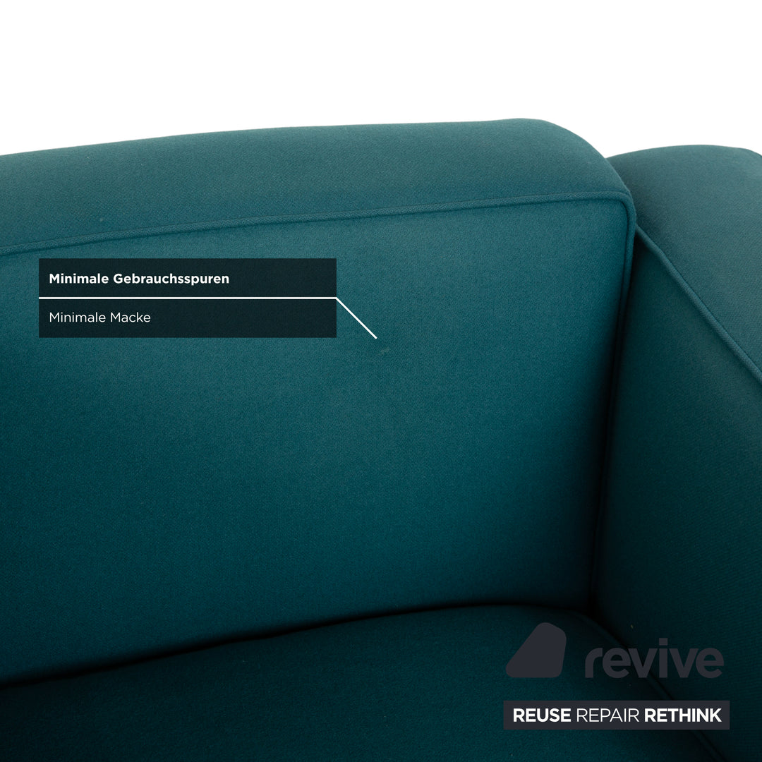 Cassina Le Corbusier LC 2 Stoff Sessel Blau Petrol Bauhaus