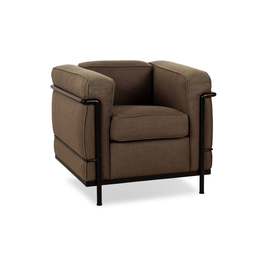 Cassina Le Corbusier LC 2 fauteuil en tissu marron