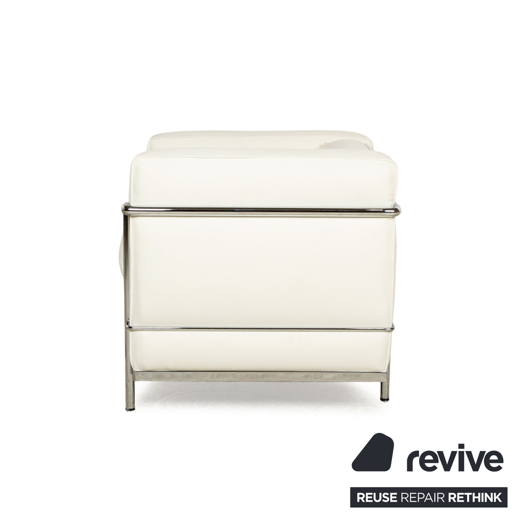 Cassina Le Corbusier LC 2 fabric armchair white cream Bauhaus