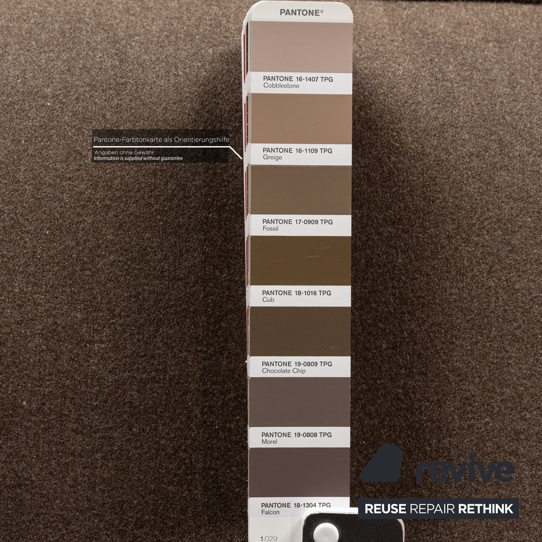 Cassina Le Corbusier LC 2 Stoff Sofa Garnitur Braun Zweisitzer 2x Sessel Couch