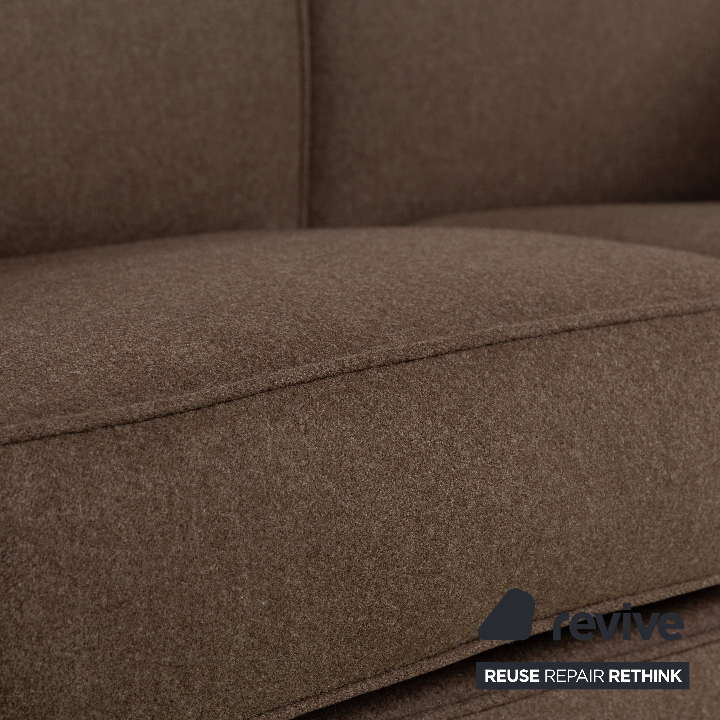 Cassina Le Corbusier LC 2 Stoff Sofa Garnitur Braun Zweisitzer 2x Sessel Couch