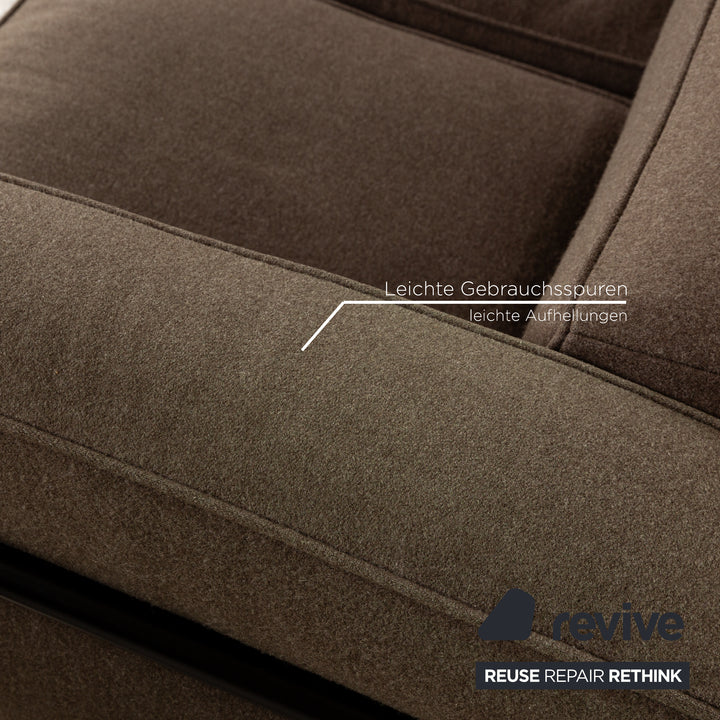 Cassina Le Corbusier LC 2 Stoff Sofa Garnitur Braun Zweisitzer 2x Sessel Couch