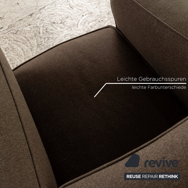 Cassina Le Corbusier LC 2 Stoff Sofa Garnitur Braun Zweisitzer 2x Sessel Couch