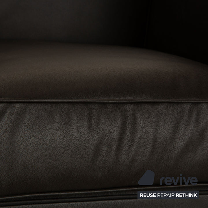 Cassina Le Corbusier LC 2 Stoff Zweisitzer Anthrazit Grau Sofa Couch Neubezug Mikrofaser