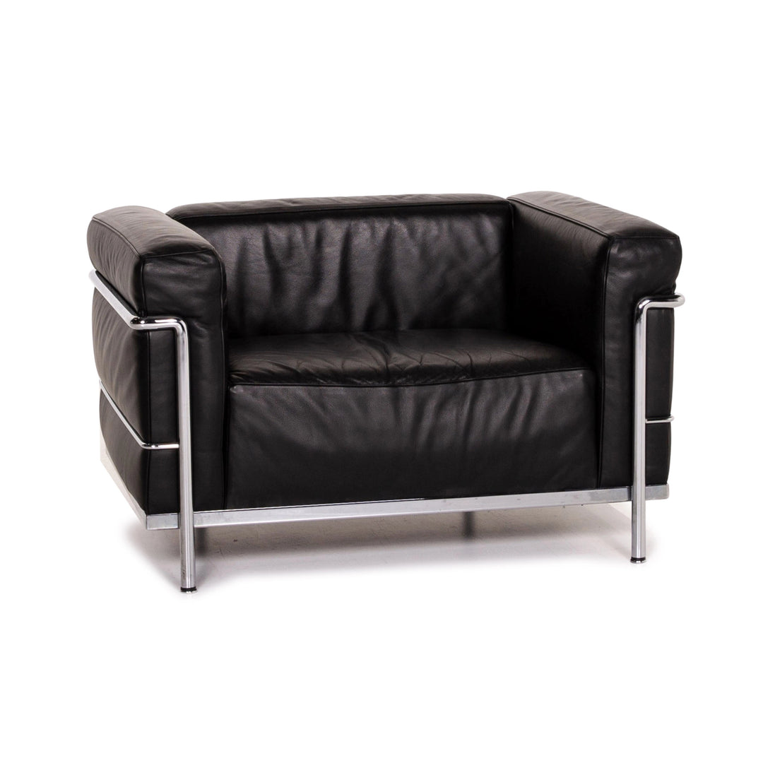 Cassina Le Corbusier LC 3 lænestol i læder, sort #14713