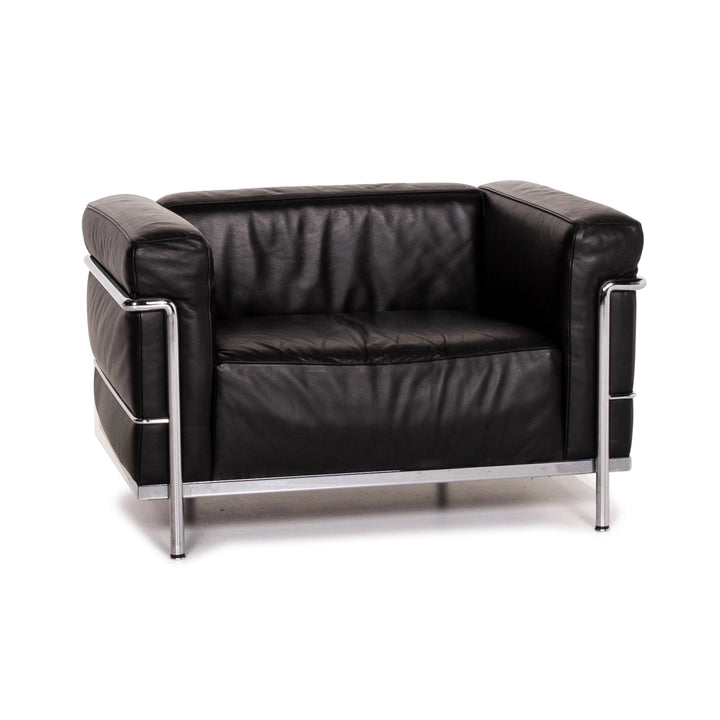 Cassina Le Corbusier LC 3 lænestol i læder, sort #14713
