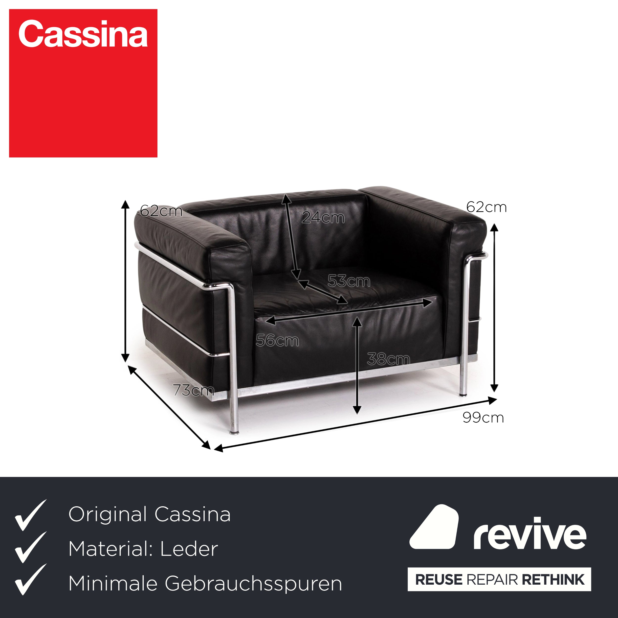 Cassina Le Corbusier LC 3 Leather Armchair Black #14713