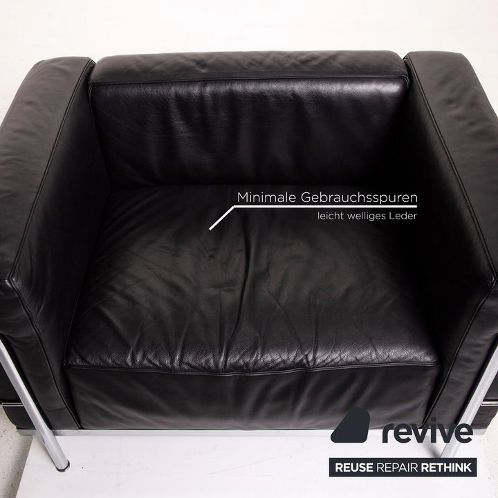 Cassina Le Corbusier LC 3 lænestol i læder, sort #14713