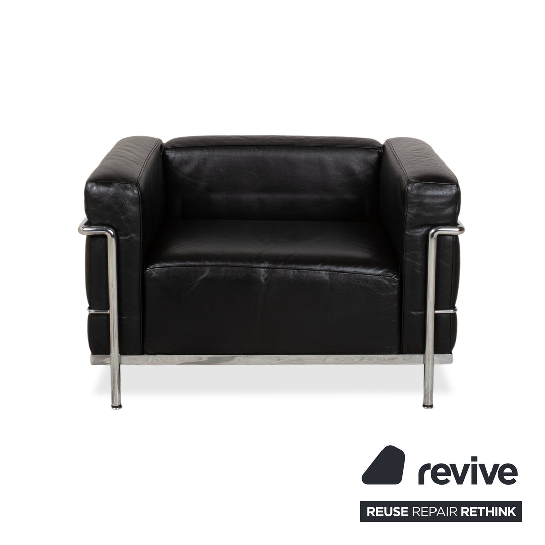 Cassina Le Corbusier LC3 Leather Armchair Black