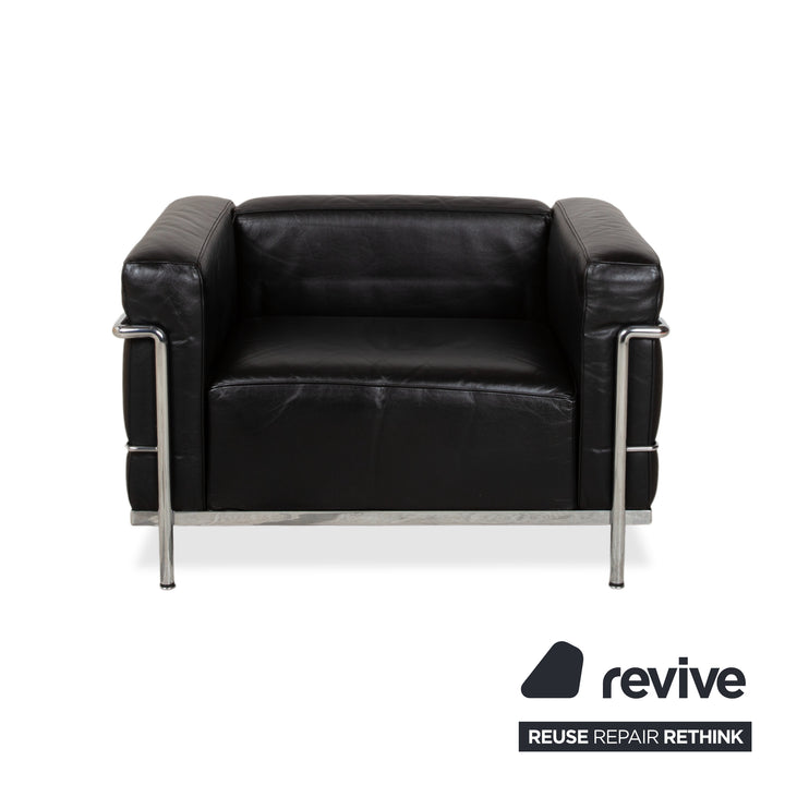 Cassina Le Corbusier LC3 Leather Armchair Black
