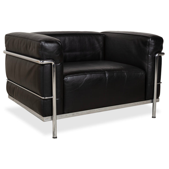 Cassina Le Corbusier LC3 Leather Armchair Black