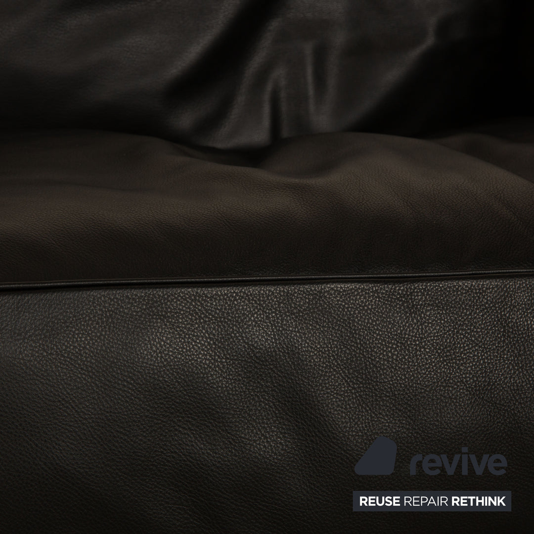 Cassina Le Corbusier LC 3 Leder Sofa Garnitur Schwarz Zweisitzer Sessel Bauhaus