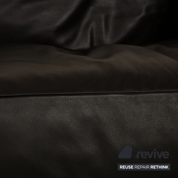 Cassina Le Corbusier LC 3 Leder Sofa Garnitur Schwarz Zweisitzer Sessel Bauhaus