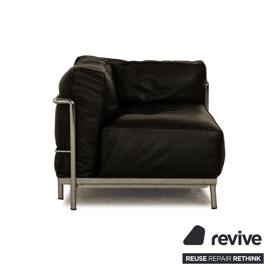 Cassina Le Corbusier LC 3 Leder Sofa Garnitur Schwarz Zweisitzer Sessel Bauhaus