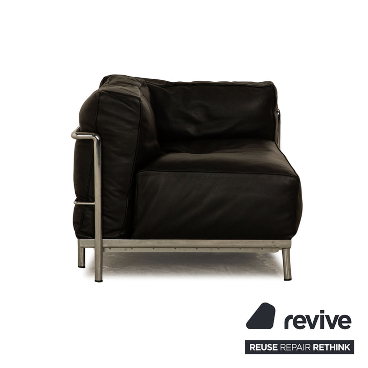 Cassina Le Corbusier LC 3 Leder Sofa Garnitur Schwarz Zweisitzer Sessel Bauhaus