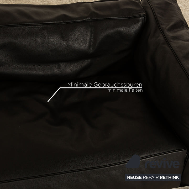 Cassina Le Corbusier LC 3 Leder Sofa Garnitur Schwarz Zweisitzer Sessel Bauhaus