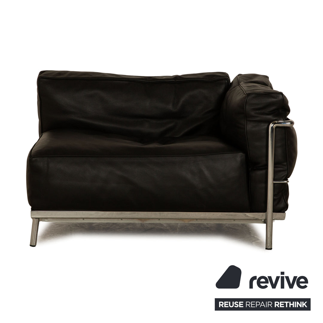 Cassina Le Corbusier LC 3 Leder Sofa Garnitur Schwarz Zweisitzer Sessel Couchtisch Bauhaus
