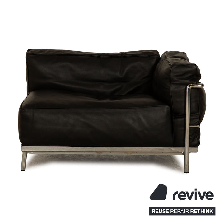 Cassina Le Corbusier LC 3 Leder Sofa Garnitur Schwarz Zweisitzer Sessel Couchtisch Bauhaus