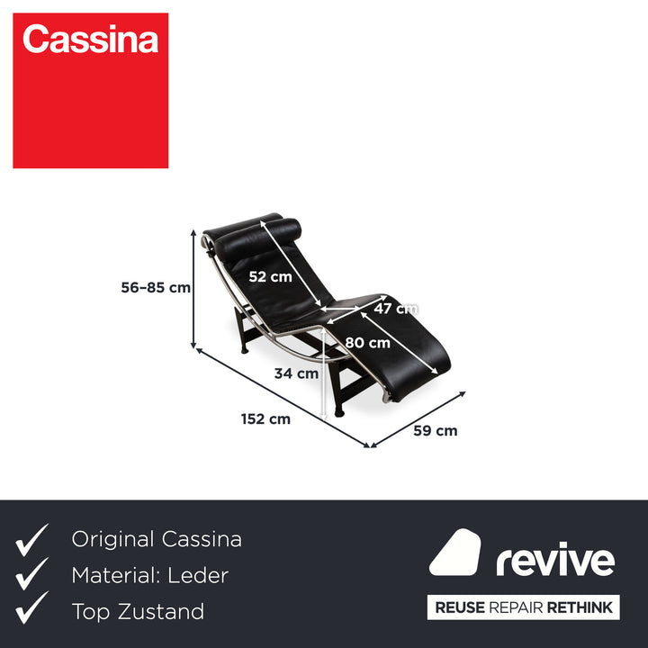 Cassina Le Corbusier LC 4 Leder Chrom Liege Schwarz Bauhaus