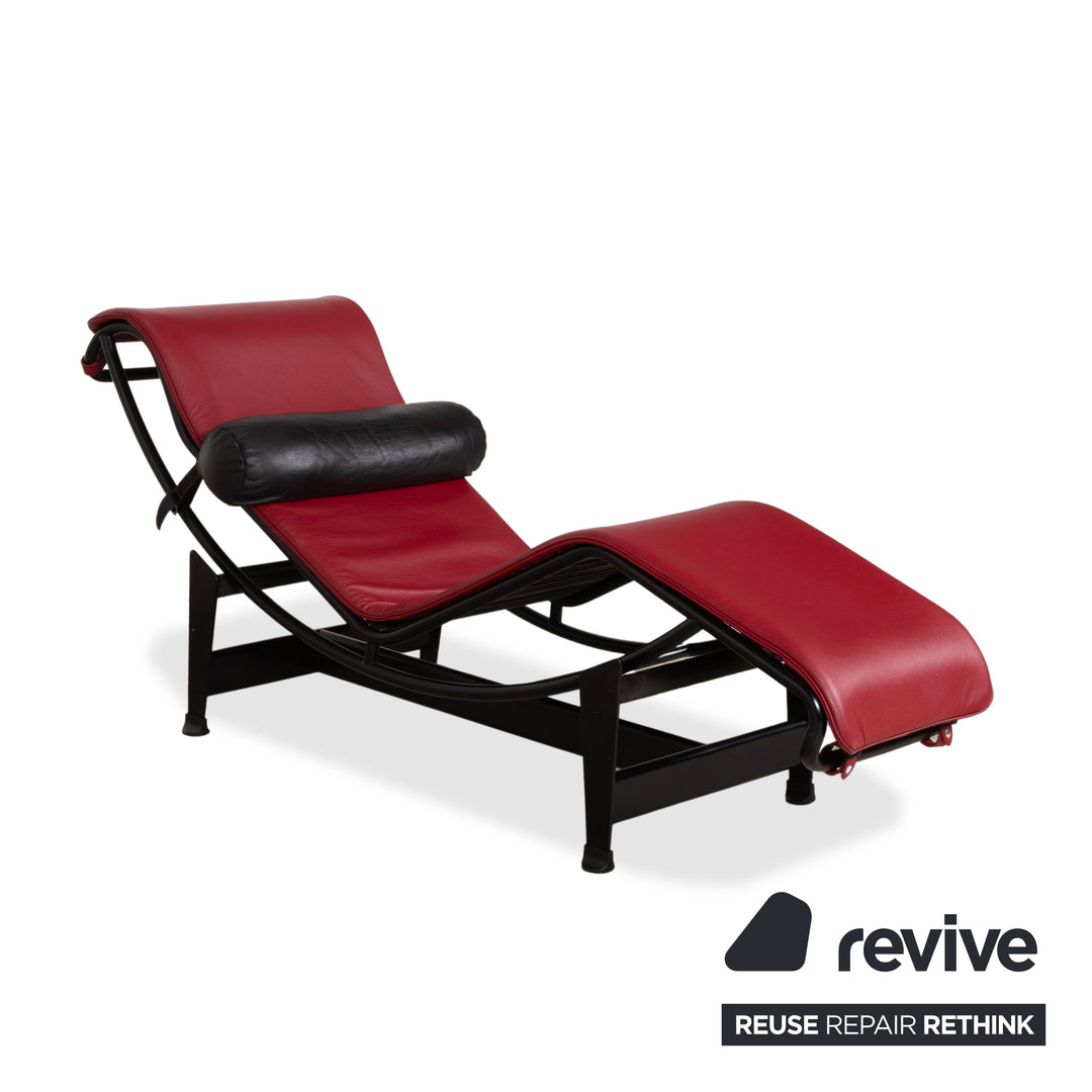 Cassina Le Corbusier LC 4 Leder Liege Rot Rubin Schwarz Bauhaus Gleitfunktion