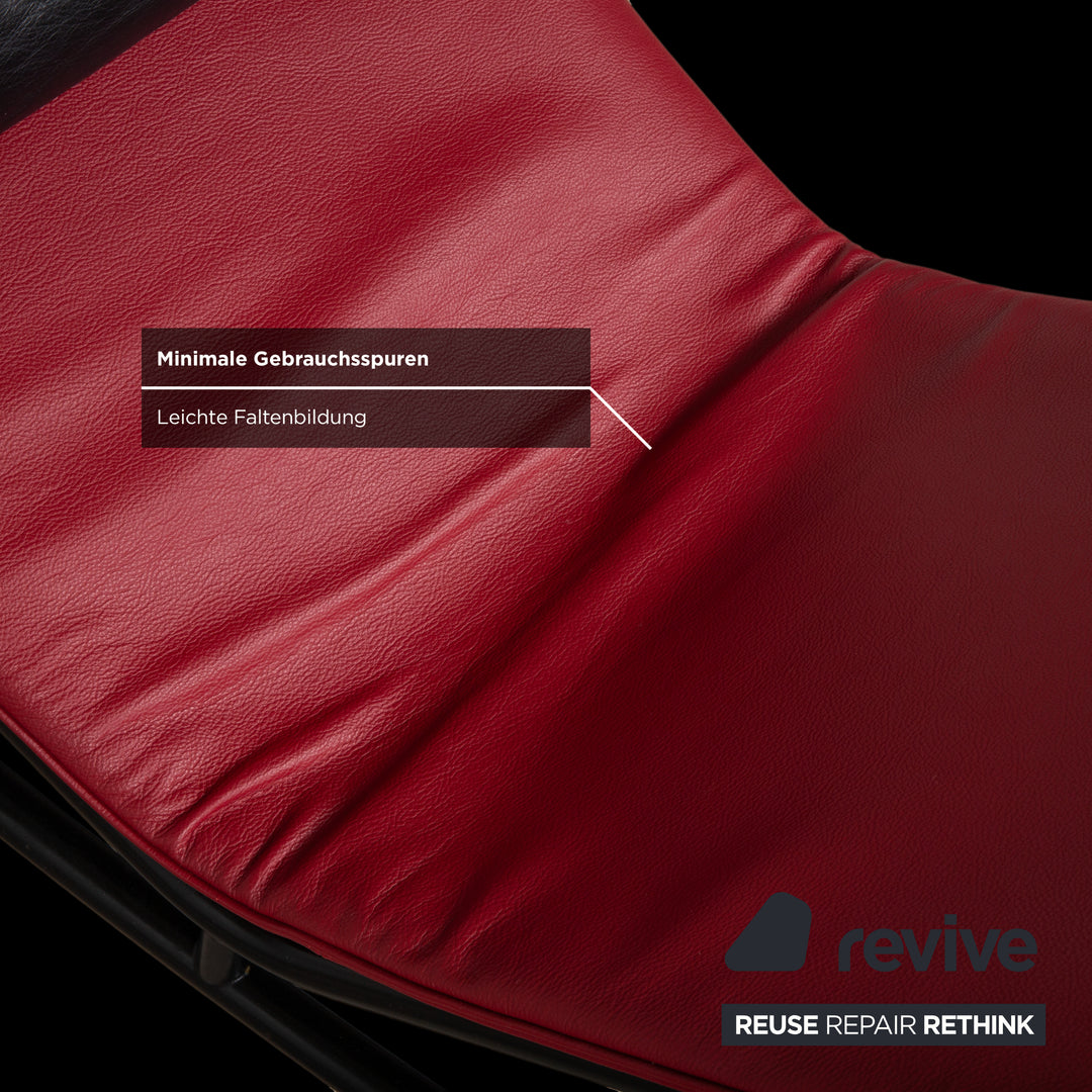 Cassina Le Corbusier LC 4 Leder Liege Rot Rubin Schwarz Bauhaus Gleitfunktion