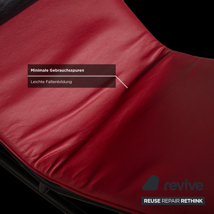 Cassina Le Corbusier LC 4 Leder Liege Rot Rubin Schwarz Bauhaus Gleitfunktion