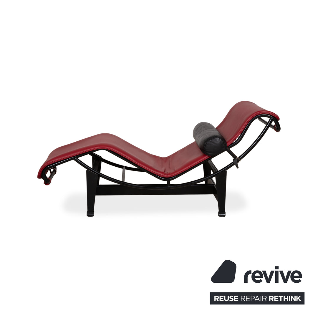 Cassina Le Corbusier LC 4 Leder Liege Rot Rubin Schwarz Bauhaus Gleitfunktion