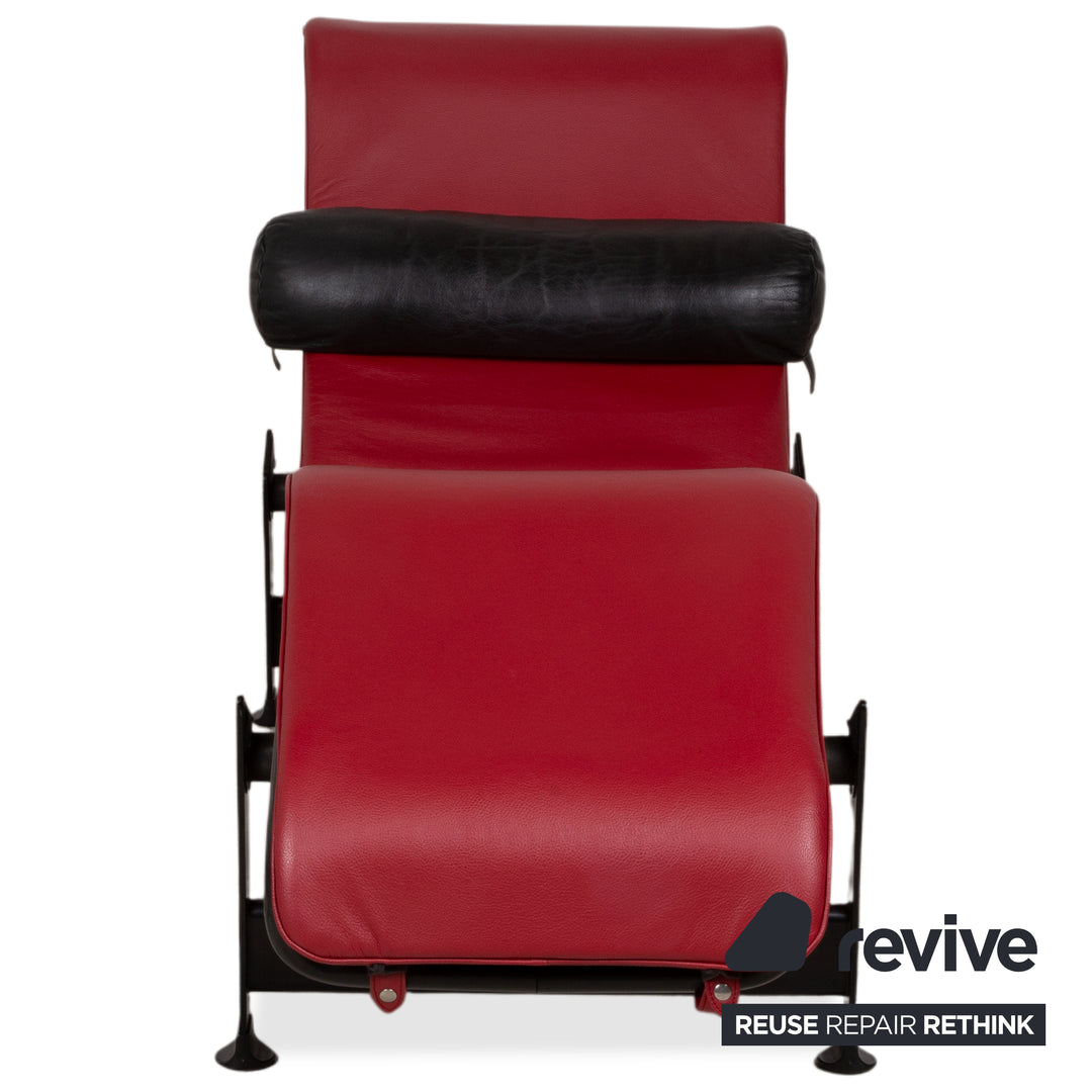Cassina Le Corbusier LC 4 Leder Liege Rot Rubin Schwarz Bauhaus Gleitfunktion