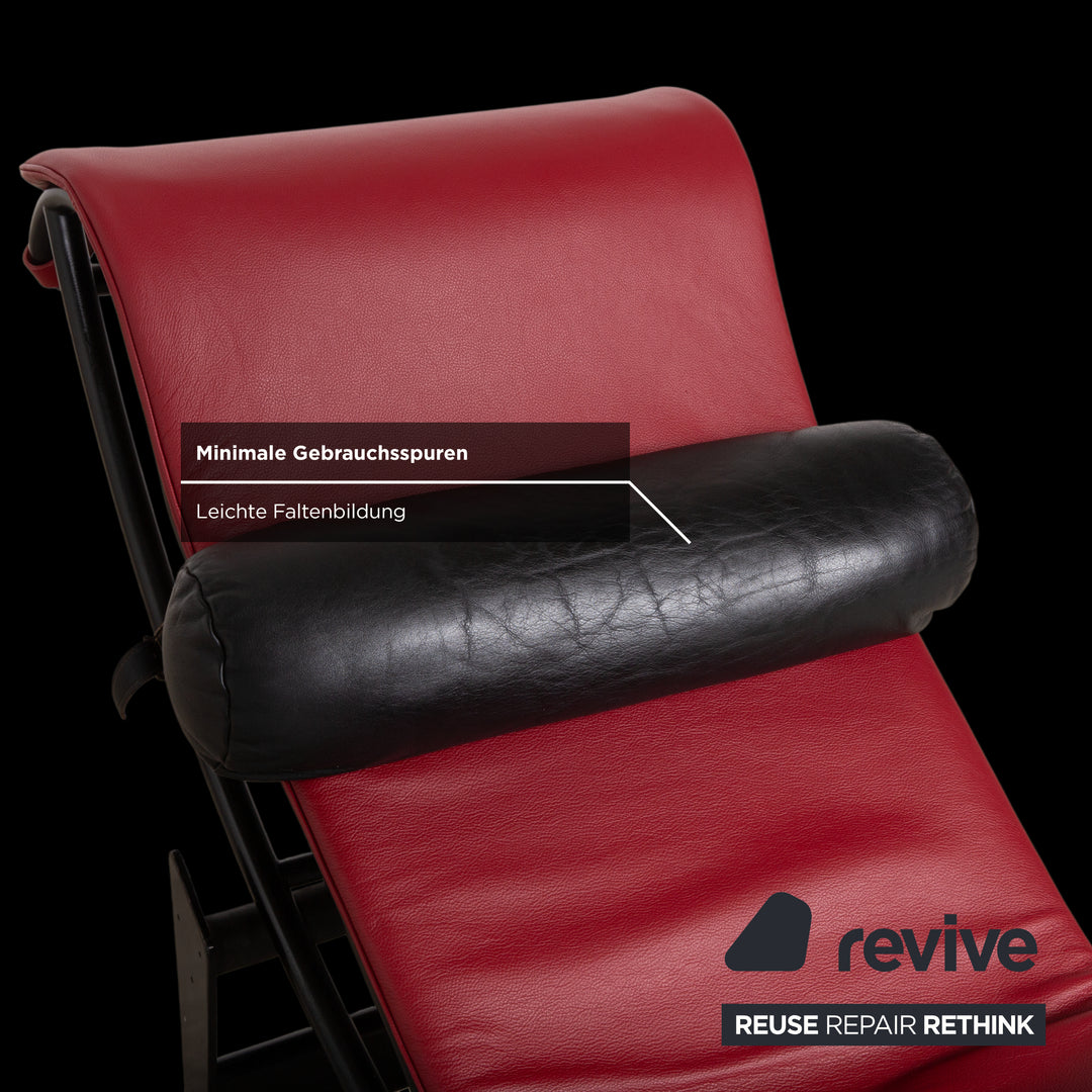 Cassina Le Corbusier LC 4 Leder Liege Rot Rubin Schwarz Bauhaus Gleitfunktion