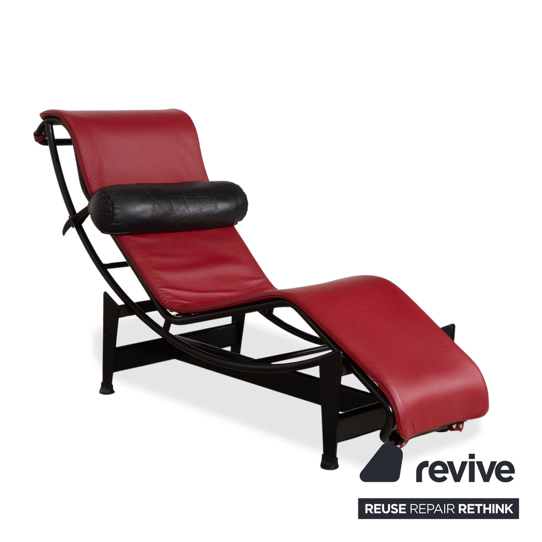 Cassina Le Corbusier LC 4 Leder Liege Rot Rubin Schwarz Bauhaus Gleitfunktion