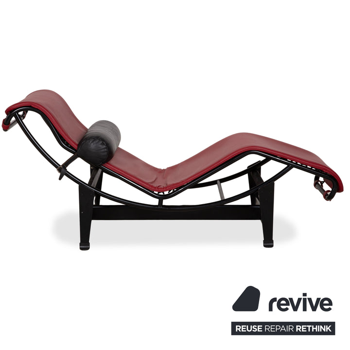 Cassina Le Corbusier LC 4 Leder Liege Rot Rubin Schwarz Bauhaus Gleitfunktion