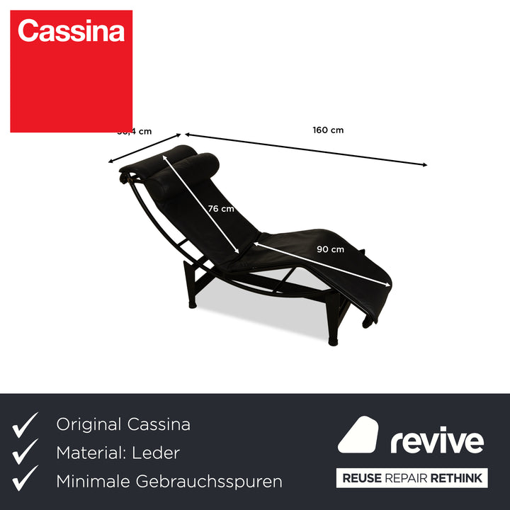 Cassina Le Corbusier LC 4 Leather Lounger Black Bauhaus