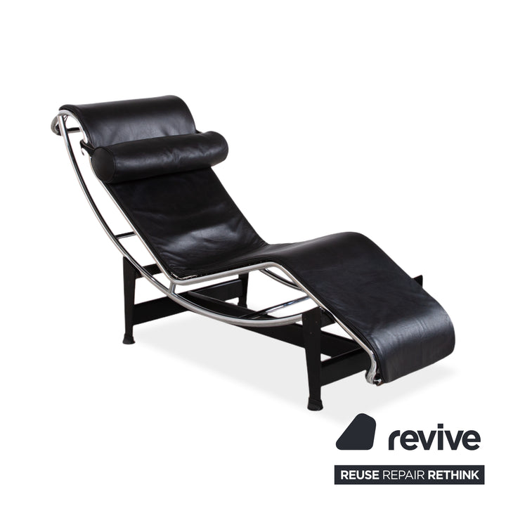 Cassina Le Corbusier LC 4 Leather Lounger Black Bauhaus