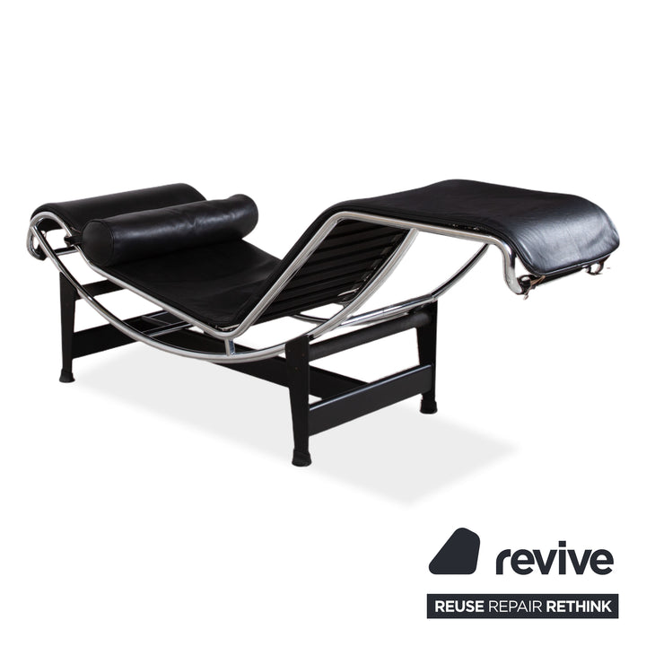 Cassina Le Corbusier LC 4 Leather Lounger Black Bauhaus