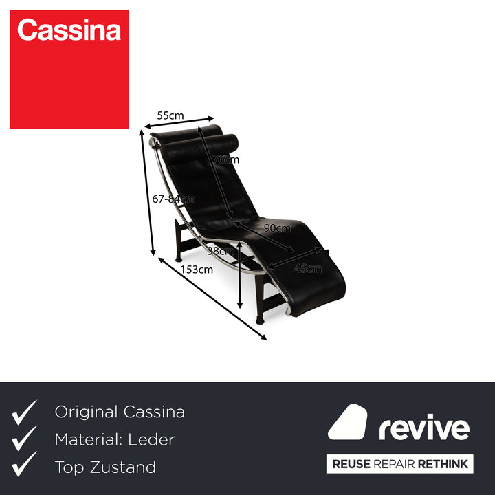 Cassina Le Corbusier LC 4 Leder Liege Schwarz Bauhaus